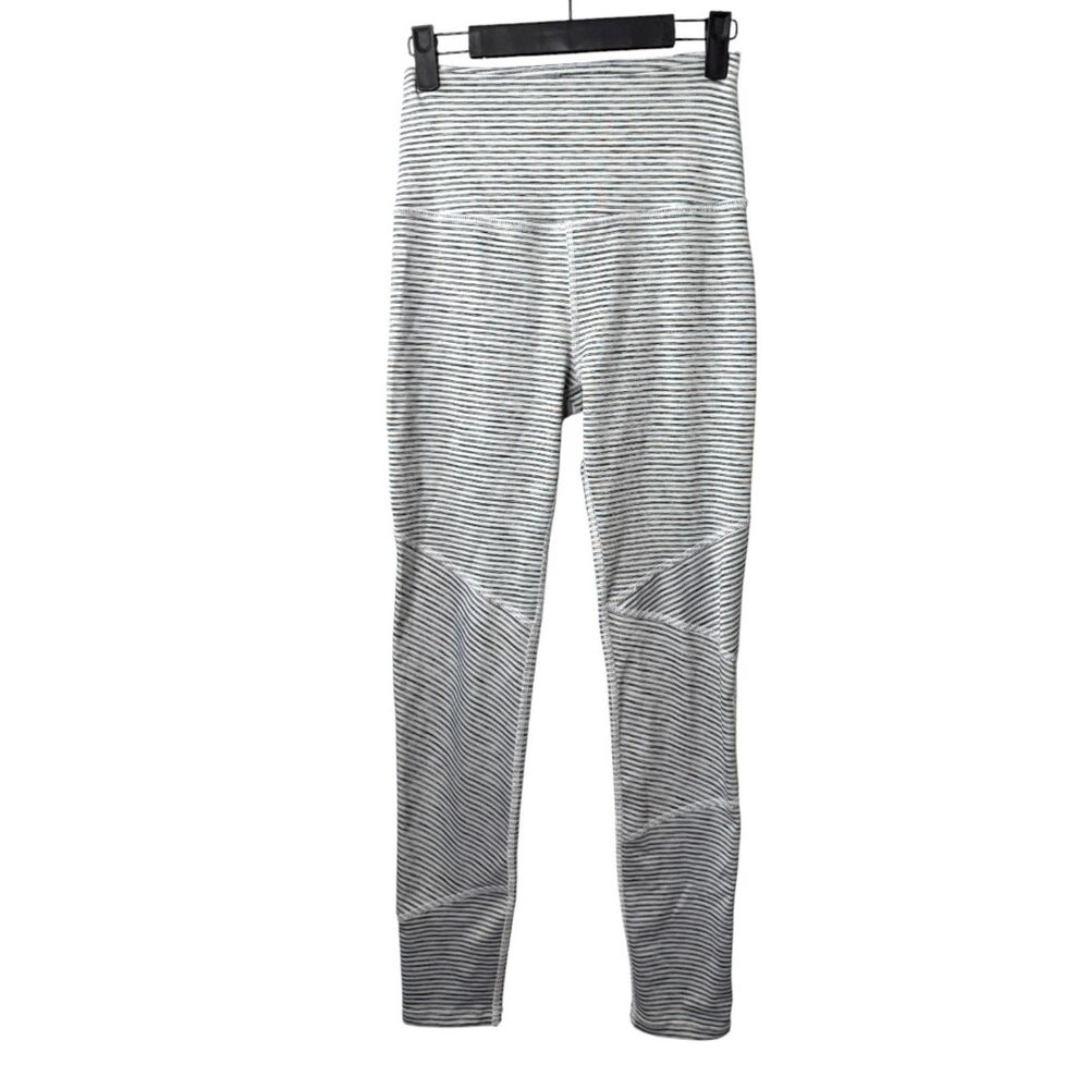 Beyond Yoga Black White Stripe Full Length Leggings Size Large